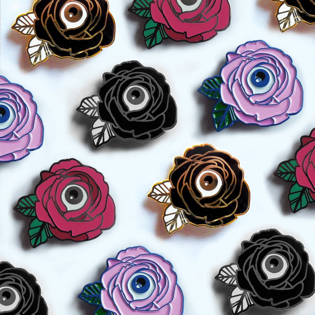 Image of Flower of My Eye Enamel Pins