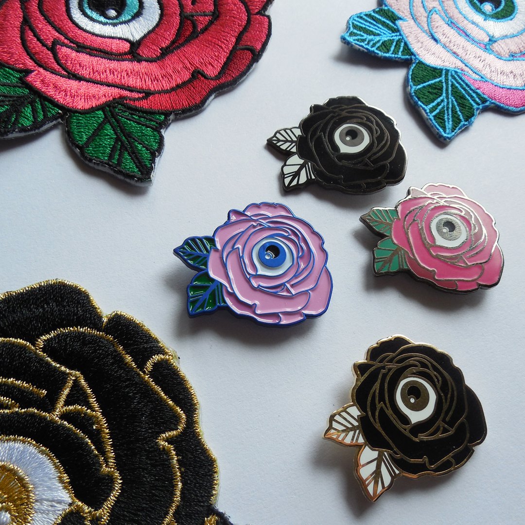 Image of Flower of My Eye Enamel Pins