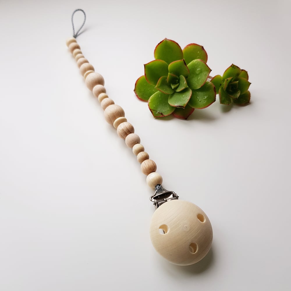 Image of Wooden pacifier clip