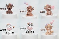 Image 2 of Highland Cow Cake Topper - Lightweight clay