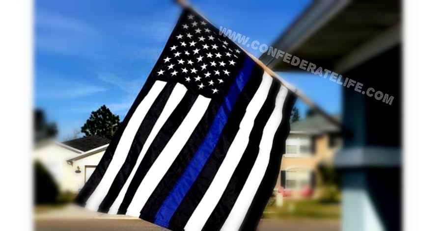 Image of Blue Lives Matter / Thin Blue Line 3'x5' Flag