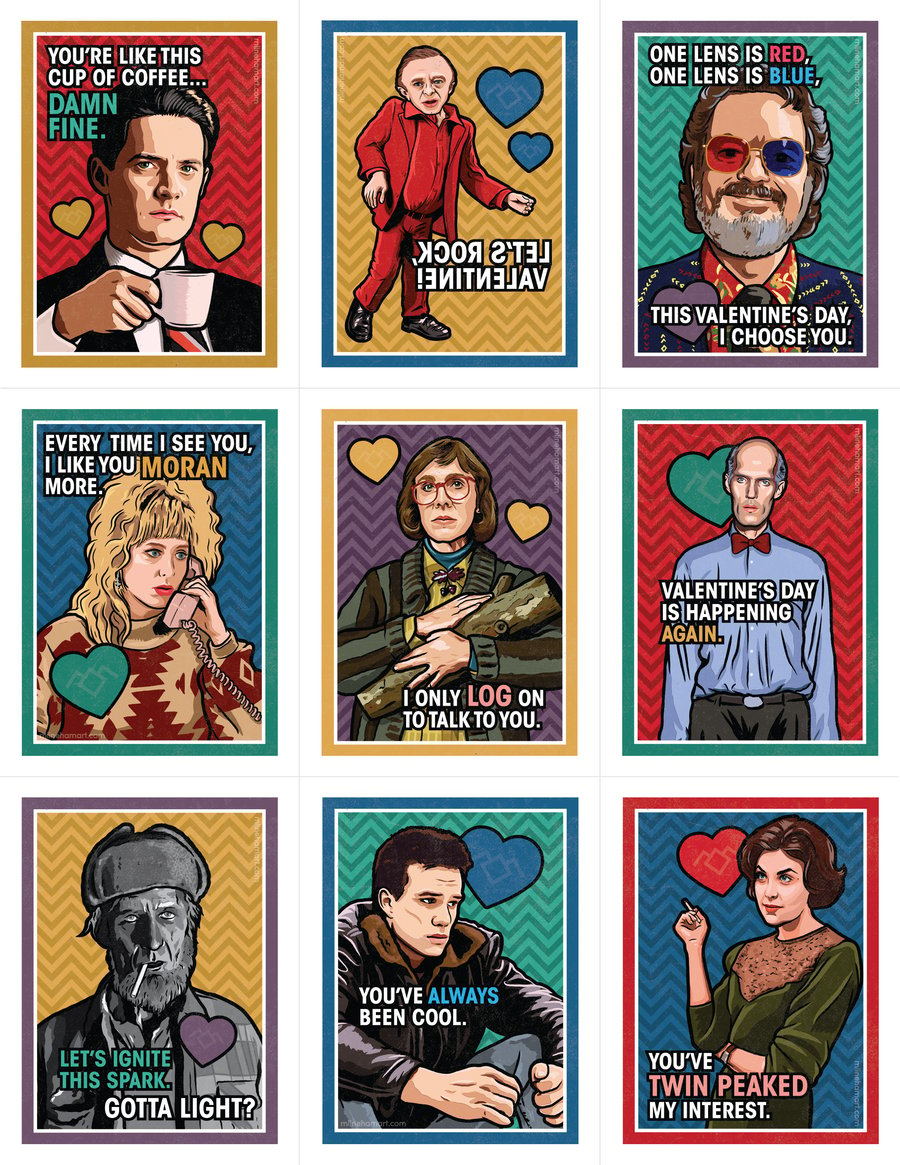 M Lineham Art  Twin Peaks Valentine s Day  Card Pack
