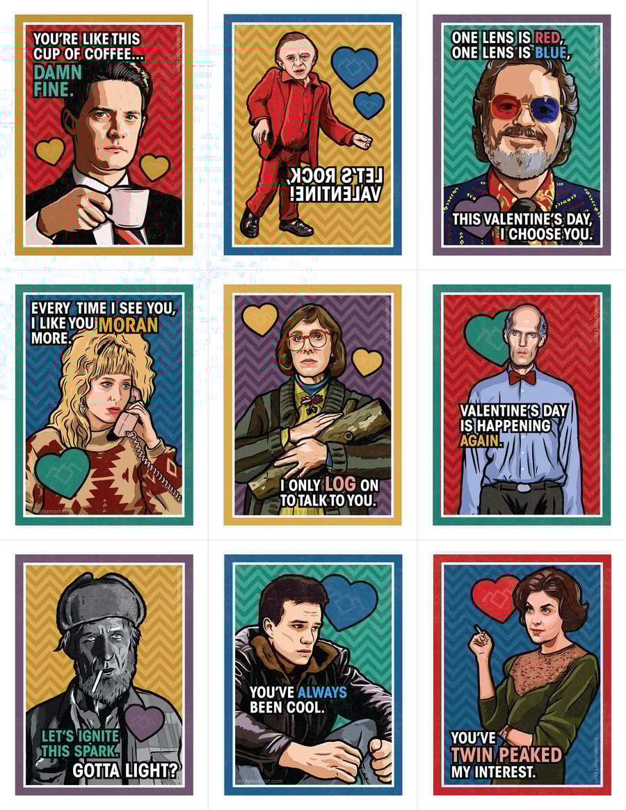 M Lineham Art  Twin Peaks Valentine s Day  Card Pack M Lineham Art  Twin Peaks Valentine s Day  Card Pack