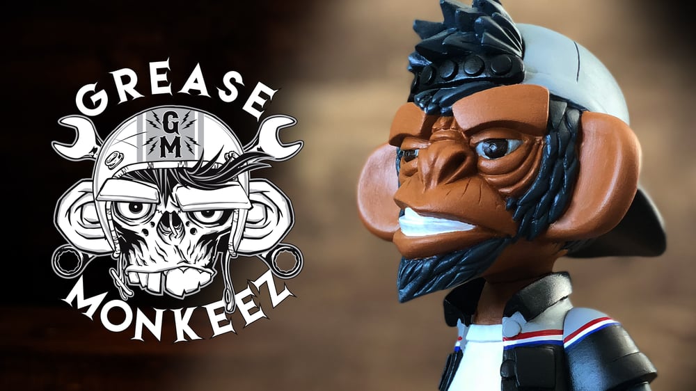 Image of Grease Monkeez - Custom Painted Art Toy (Chevy Colors)