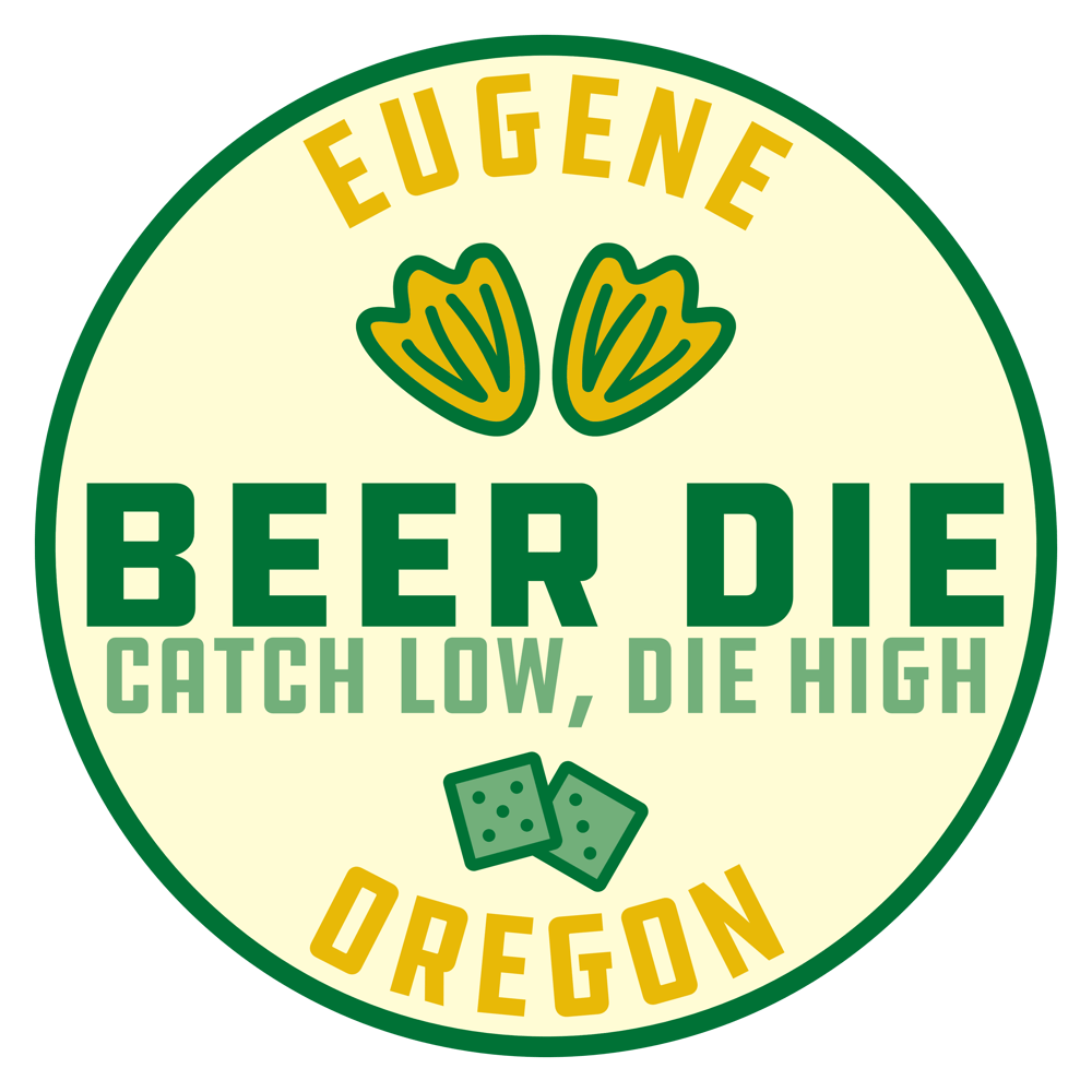 Image of Eugene Beer Die Sticker (Pack of 5)