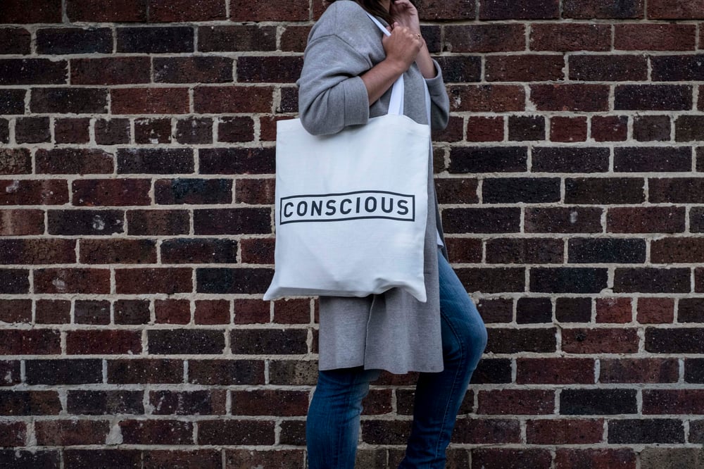 Image of Conscious Tote Bag - White PLUS FREE JOE BUFF SCRUB AVAILABLE FOR A LIMITED TIME