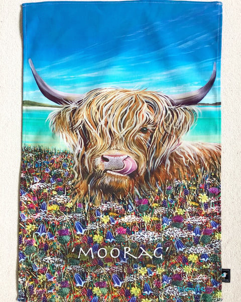 Image of Moorag cow tea towel