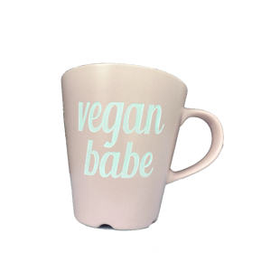 Image of VEGAN BABE 12 OZ MUG /Drink vegan things 15 oz glass