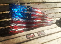 Image 1 of Tattered & Waving American Flag