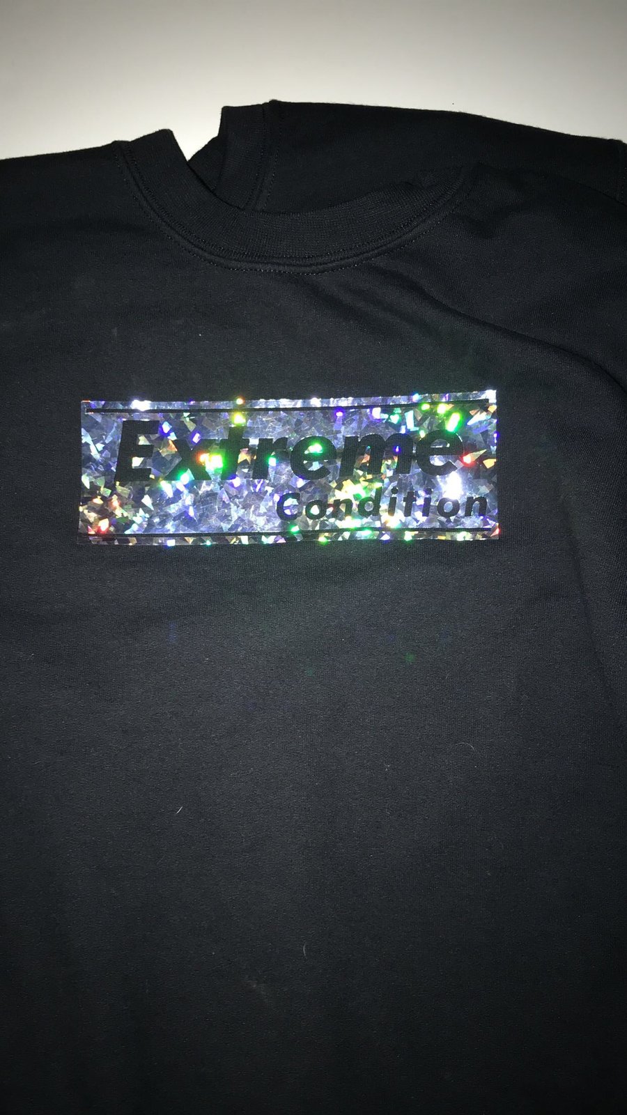 Image of Silver Holagraphic Box Logo Crew Neck Swearshirt