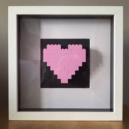 Image of Framed Pink Lego® Heart