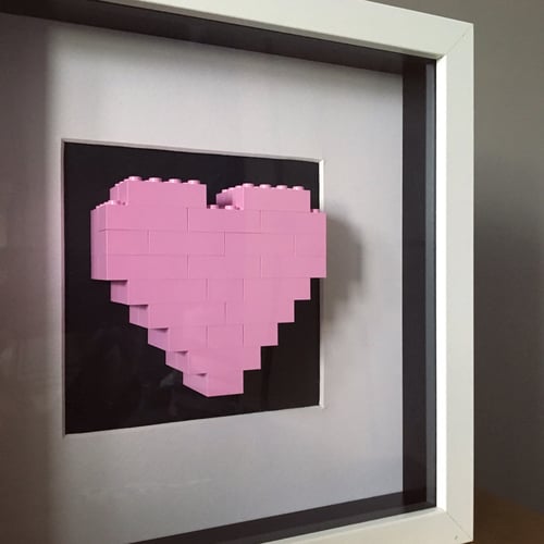 Image of Framed Pink Lego® Heart