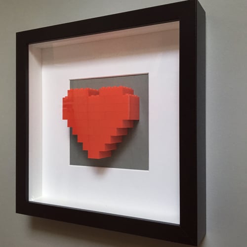 Image of Framed Red Lego® Heart