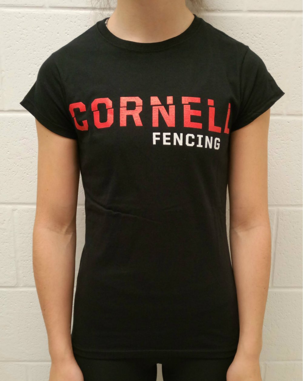 Image of Cornell Fencing (Red) T-Shirt w/ Weapon on Back