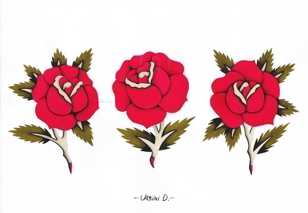 Image of 3 roses sheet