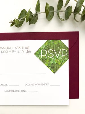 Image of Monica - Diamond Greenery wedding invitation suite