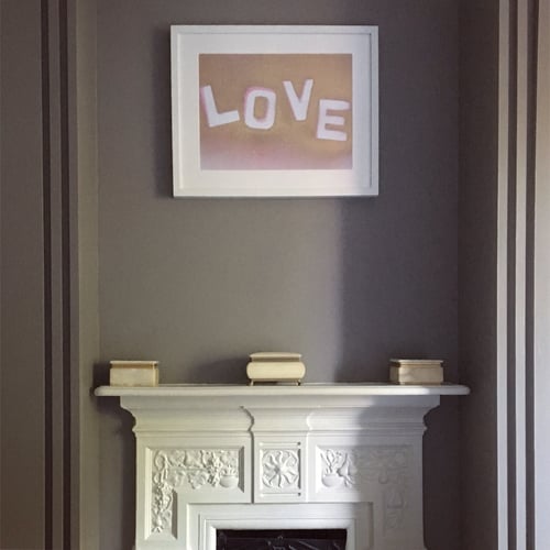 Image of Framed 'Love' in Pink & Gold