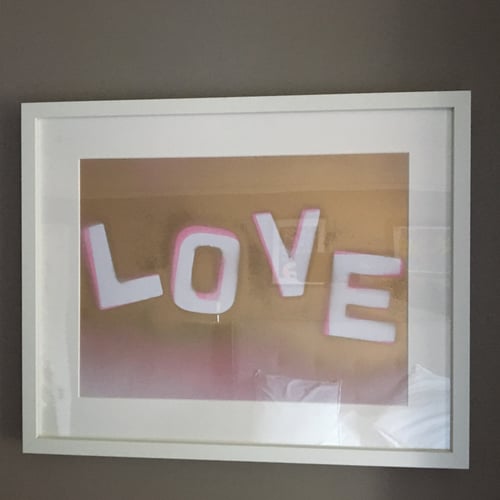 Image of Framed 'Love' in Pink & Gold