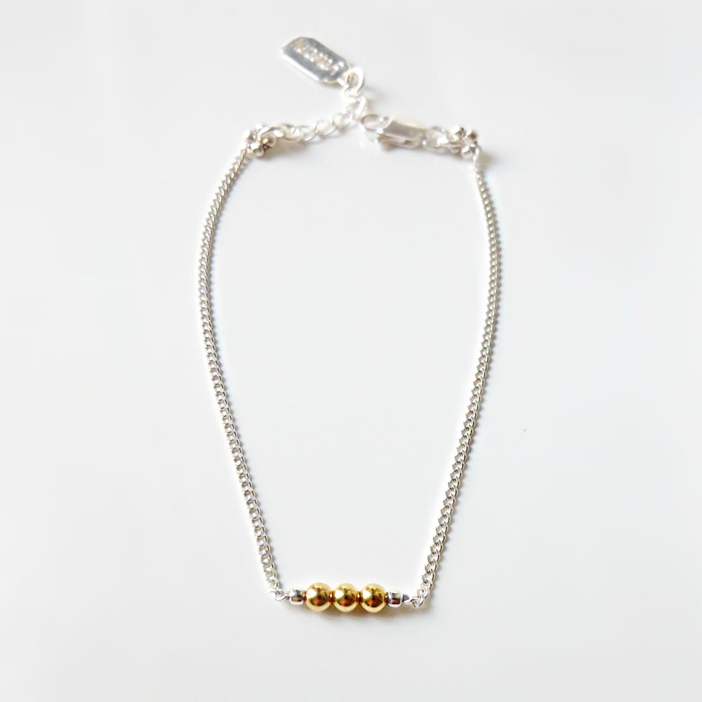 Image of Bracelet argent et plaqué or "Polka"