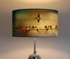 'Swallows' Drum Lampshade by Lily Greenwood (45cm, Floor Lamp or Ceiling)