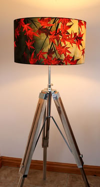 Image 3 of 'Japanese Maple' Drum Lampshade by Lily Greenwood (45cm, Floor Lamp or Ceiling)