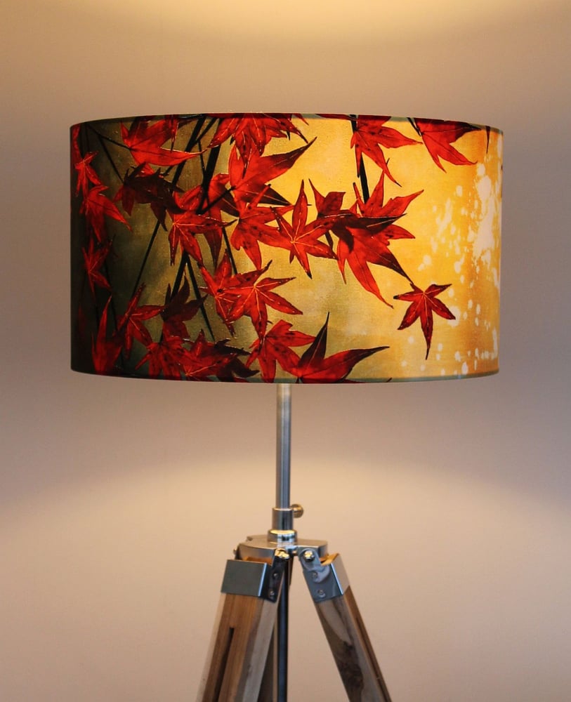 'Japanese Maple' Drum Lampshade by Lily Greenwood (45cm, Floor Lamp or Ceiling) Lily Greenwood