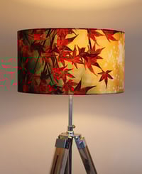 Image 1 of 'Japanese Maple' Drum Lampshade by Lily Greenwood (45cm, Floor Lamp or Ceiling)