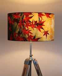 Image 1 of 'Japanese Maple' Drum Lampshade by Lily Greenwood (45cm, Floor Lamp or Ceiling)