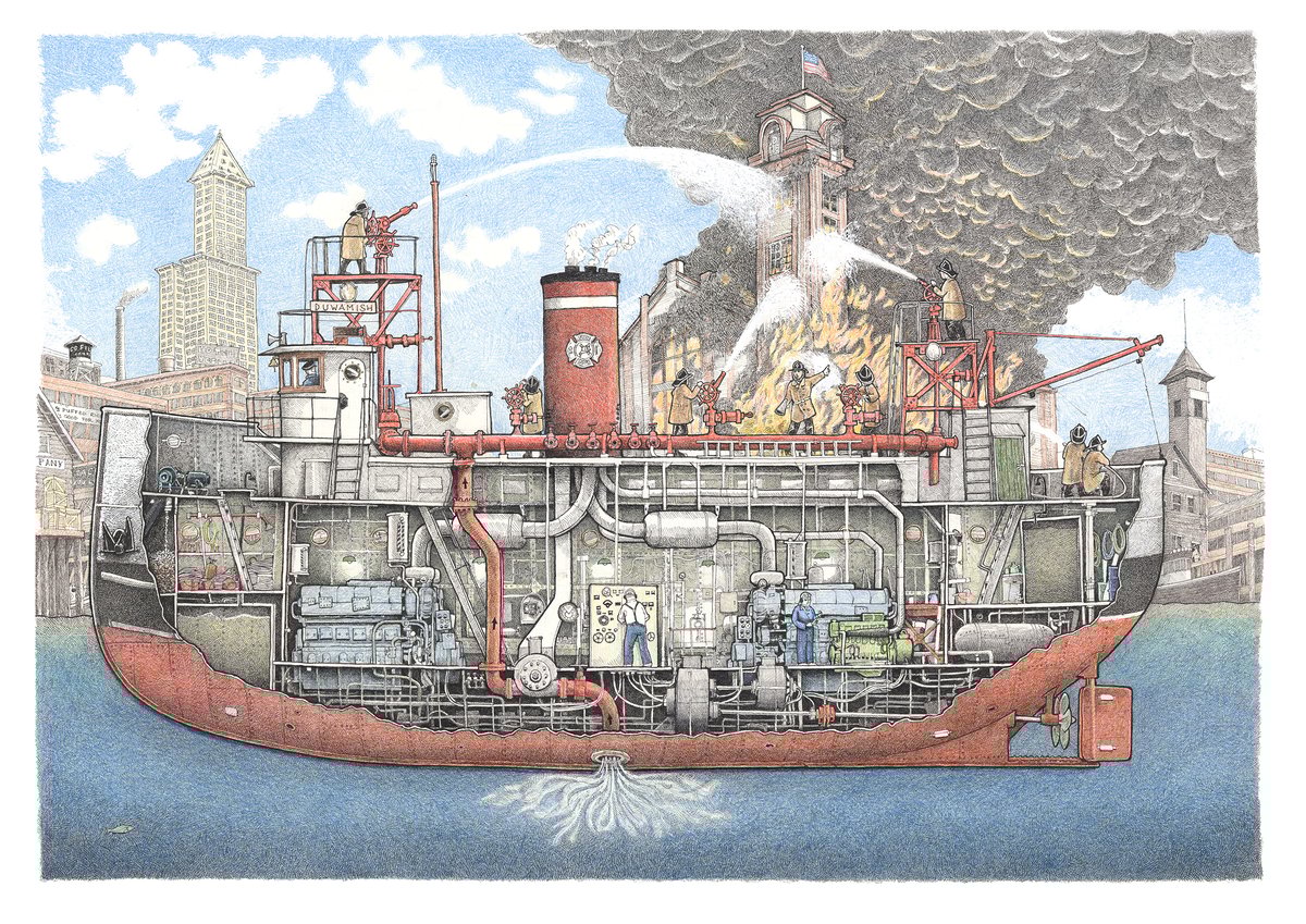 Fire Boat Duwamish 22 X 17