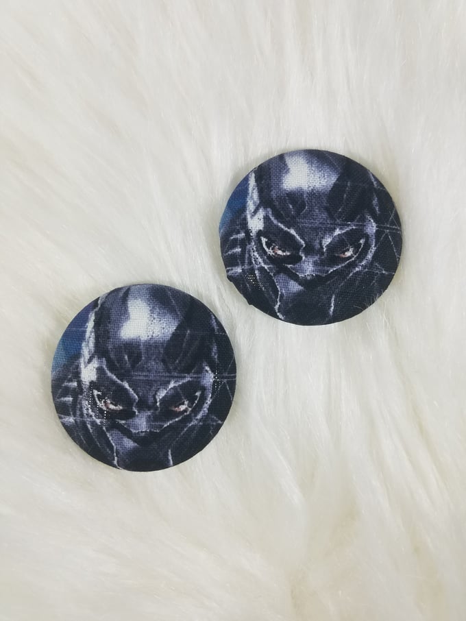 Image of Black Panther Button Earrings