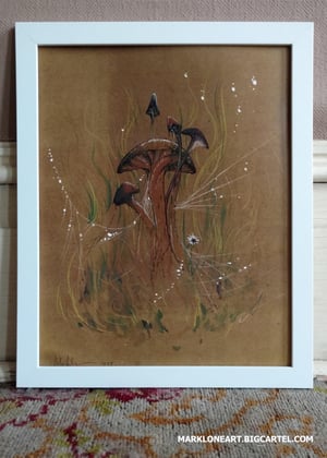 Image of dark brown mushroom 11x14 inch print
