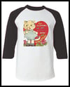 Vintage Valentine's Day Card "I'm Getting In My Licks" Graphic Pink Raglan T-Shirt Youth & Adult