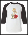 Vintage Valentine's Day Card "Love Is A Great Racket" Graphic Pink Raglan T-Shirt Youth & Adult