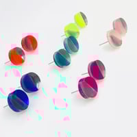 Image 2 of Náušnice Halfhalf circle grey&color