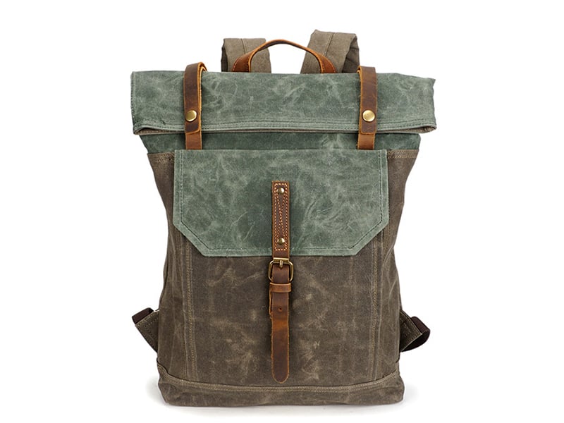 Vintage Canvas Leather Backpack Hiking Daypacks Laptop Backpacks Unisex Casual  Rucksack YD5191-1