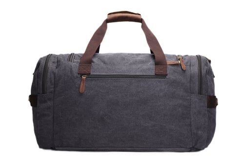 Image of Canvas Leather Overnight Duffle Bag Canvas Travel Tote Duffel Weekend Bag Luggage AF14