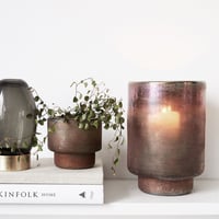 Image 1 of Burnished / metallic pot vase