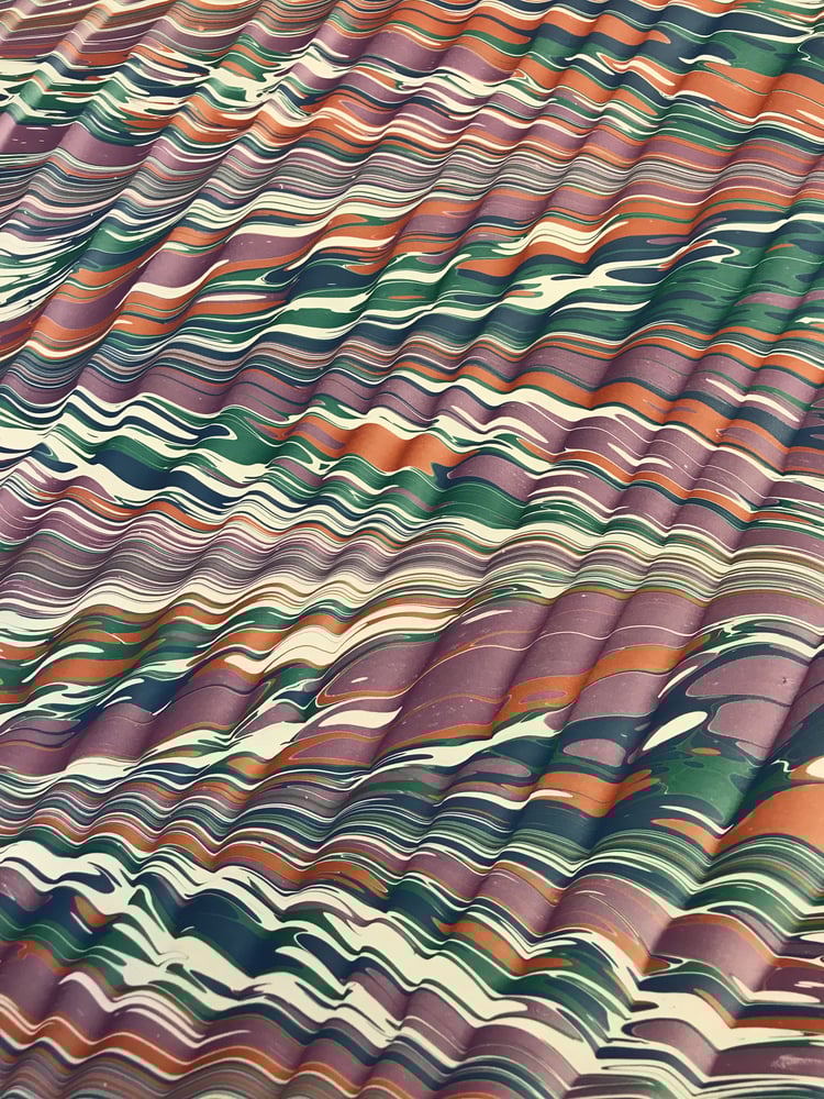 Image of Marbled Paper #15 'Technicolour Ripple'