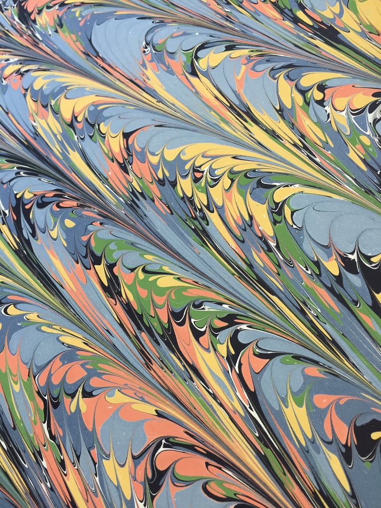 Image of Marbled Paper #46 'Diagonal comb'