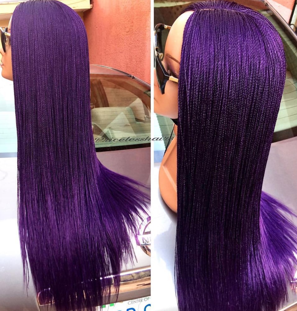 Image of Purple Senegalese Wig (Middle Part)