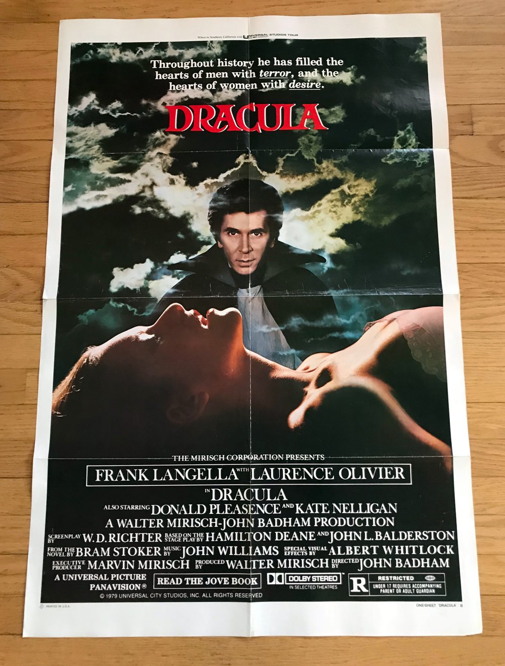 1979 DRACULA Original U.S. One Sheet Movie Poster