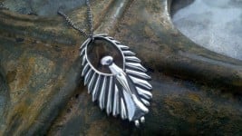 Image of Angel Pendant "Watch Over Me" Pewter Pendant