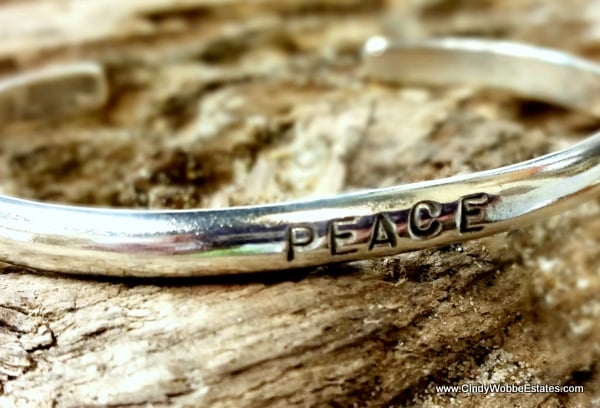 Image of "Peace" Sterling Bracelet