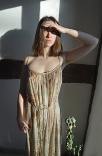Image 1 of eco print silk tissue peasant dress
