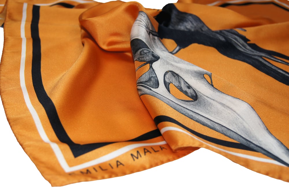 Image of Merle Silk Scarf / Orange