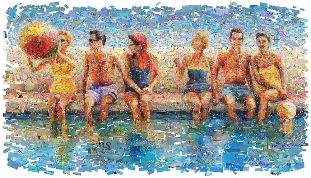 Image of ENDLESS SUMMER "By The Pool" (Limited edition digital mosaic on canvas)