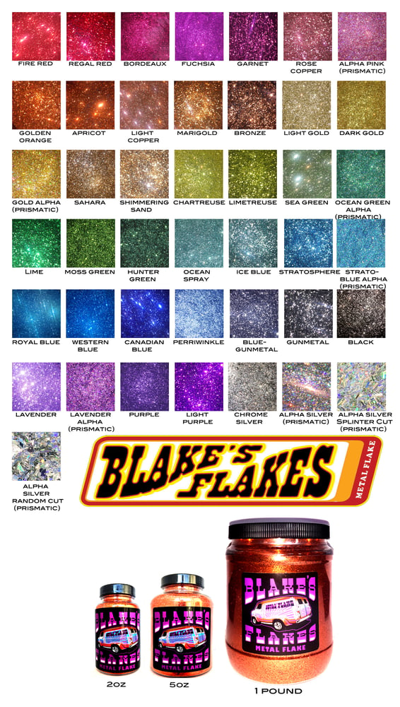 Image of Blake's Flakes Metal Flake 1 Pound Tubs
