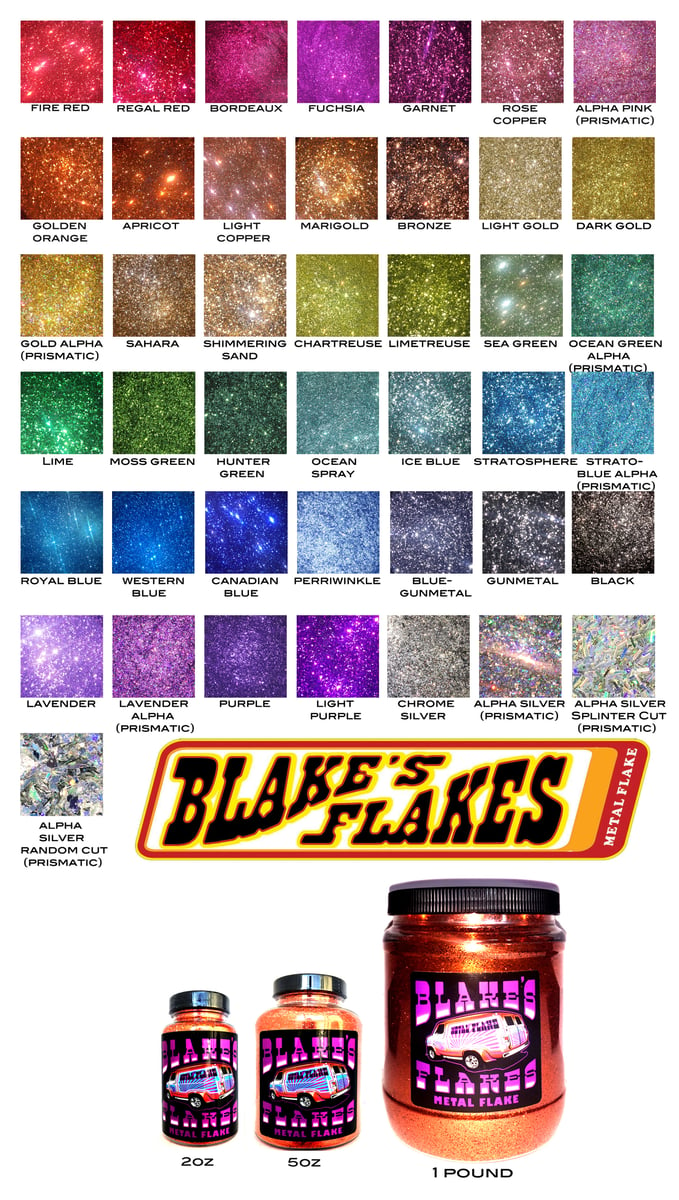 Blake's Flakes Metal Flake 1 Pound Tubs