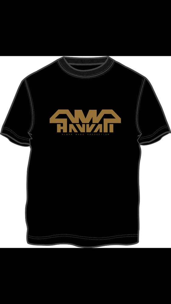 Image of Gold AMP HAWAII Logo Tee