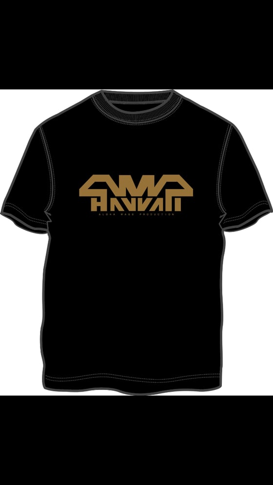 Image of Gold AMP HAWAII Logo Tee